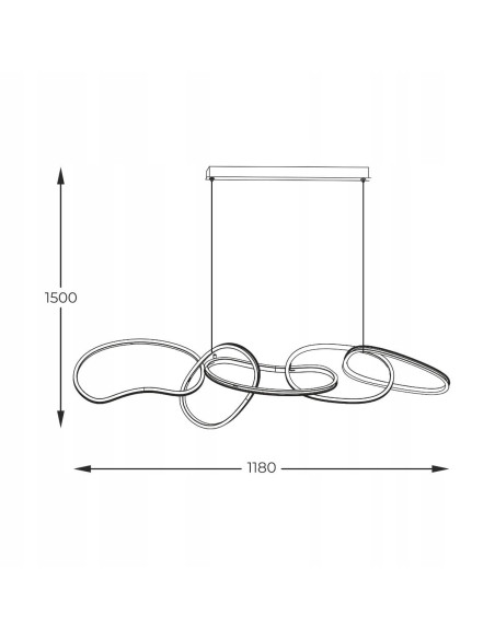 Nowoczesny żyrandol wiszący CHOLET w złotych kołach LED, 150 cm, 6600 lumenów – elegancja do jadalni i salonu