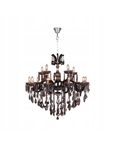 Ekskluzywny żyrandol CAMILLE CHATEAU z ciemnymi kryształami – Luksusowe oświetlenie do eleganckich wnętrz