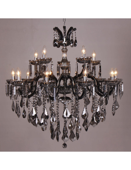 Ekskluzywny żyrandol CAMILLE CHATEAU z ciemnymi kryształami – Luksusowe oświetlenie do eleganckich wnętrz