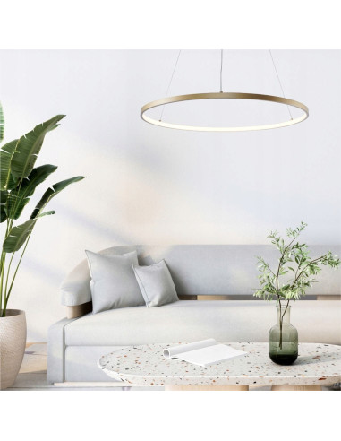 Lampa wisząca BRENO LED, nowoczesny wieniec z regulowaną barwą światła do jadalni, salonu i biura