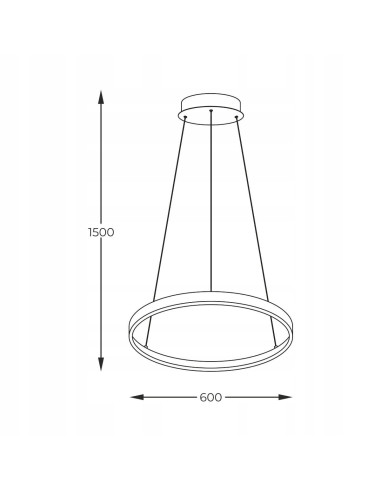 Lampa wisząca BRENO LED, nowoczesny wieniec z regulowaną barwą światła do jadalni, salonu i biura