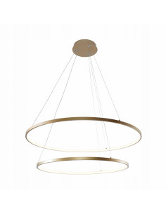 Lampa wisząca złota BRENO z regulacją barwy światła - eleganckie oświetlenie LED do sypialni i biura