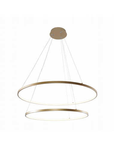 Lampa wisząca złota BRENO z regulacją barwy światła - eleganckie oświetlenie LED do sypialni i biura