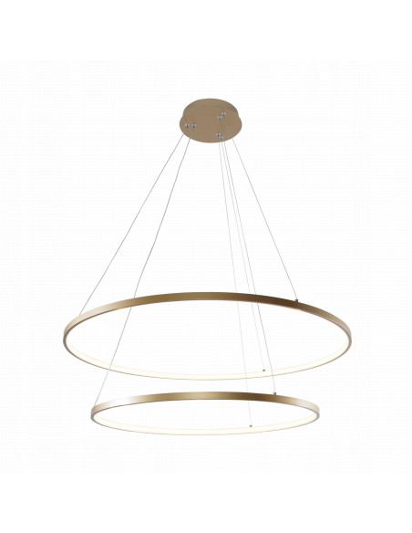 Lampa wisząca złota BRENO z regulacją barwy światła - eleganckie oświetlenie LED do sypialni i biura