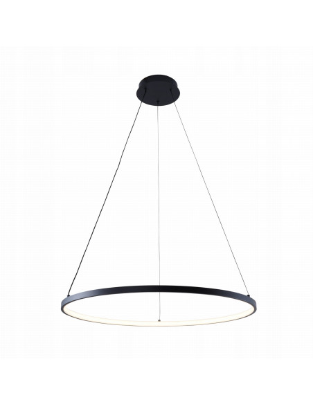 Nowoczesne czarne oświetlenie LED BRENO z regulacją barwy – eleganckie kółko do kuchni, salonu i biura