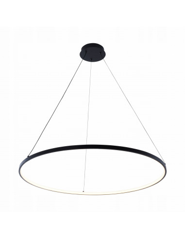 Nowoczesna lampa wisząca LED BRENO, czarna, 150 cm, zmienna barwa światła, eleganckie oświetlenie do wnętrz.