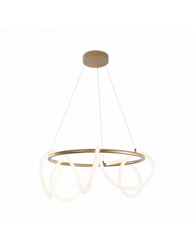 Lampa stojąca BALBO 150 cm LED z regulacją barwy światła, złota, nowoczesny dodatek do biura i salonu