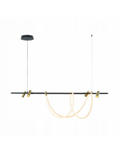 Lampa wisząca BALBO Zuma Line - eleganckie oświetlenie LED 5000 lumenów do biura i jadalni, czarna, nowoczesny design