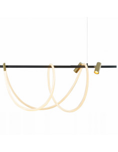 Lampa wisząca BALBO Zuma Line - eleganckie oświetlenie LED 5000 lumenów do biura i jadalni, czarna, nowoczesny design 2