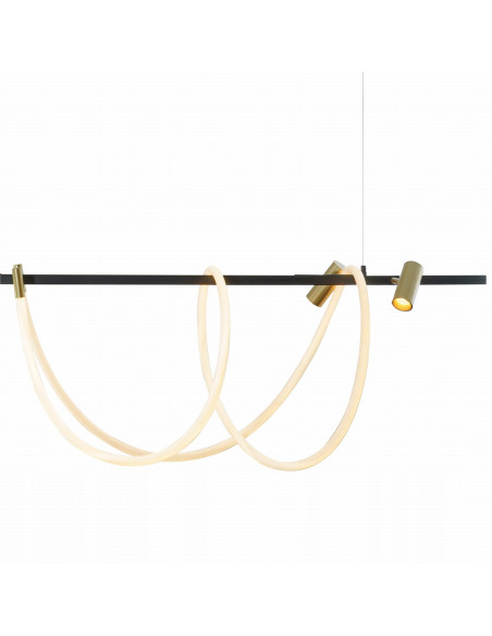 Lampa wisząca BALBO Zuma Line - eleganckie oświetlenie LED 5000 lumenów do biura i jadalni, czarna, nowoczesny design