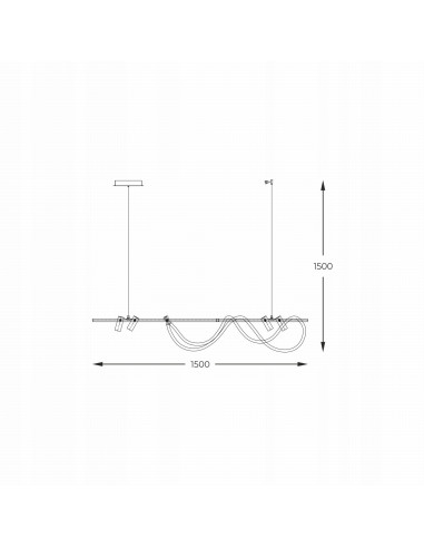 Lampa wisząca BALBO Zuma Line - eleganckie oświetlenie LED 5000 lumenów do biura i jadalni, czarna, nowoczesny design