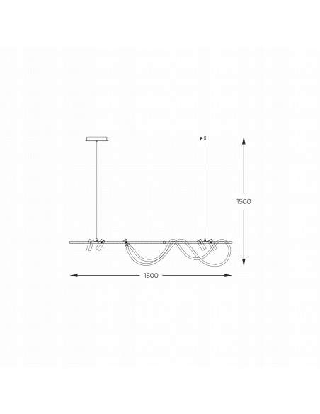 Lampa wisząca BALBO Zuma Line - eleganckie oświetlenie LED 5000 lumenów do biura i jadalni, czarna, nowoczesny design