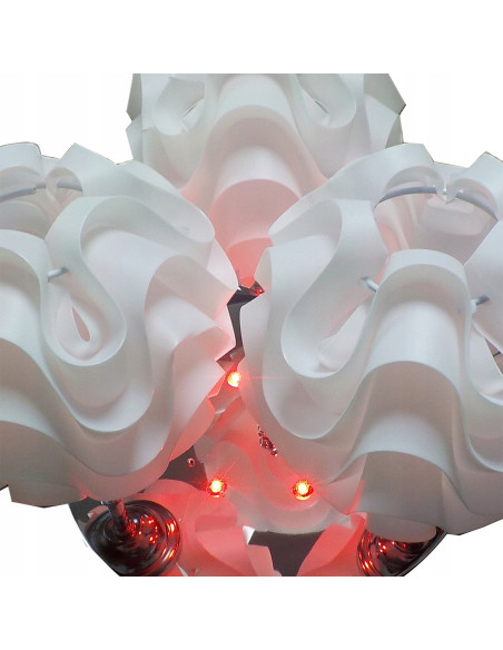 Plafon LED SADA z kryształami, nowoczesny design w kolorze biało-srebrnym do salonu, sypialni i jadalni