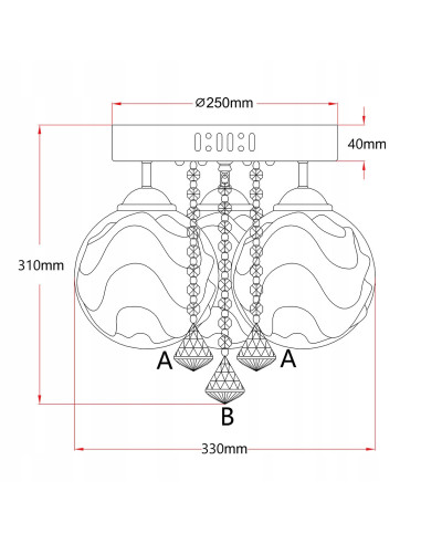 Plafon LED SADA z kryształami, nowoczesny design w kolorze biało-srebrnym do salonu, sypialni i jadalni