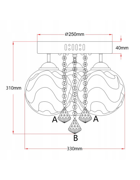 Plafon LED SADA z kryształami, nowoczesny design w kolorze biało-srebrnym do salonu, sypialni i jadalni
