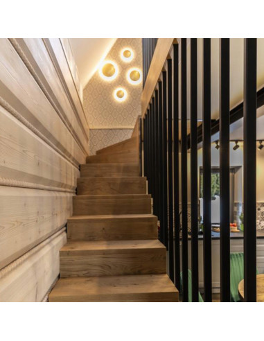 Lampa Ścienna Platillo LED w Matowym Złocie, Minimalistyczna, Zmienna Barwa CCT, Idealna do Nowoczesnych Wnętrz