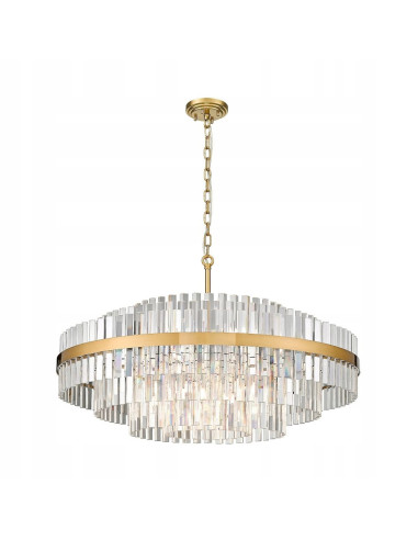 Lampa sufitowa glamour CONSTANTINOPLE z lustrzanymi detalami - elegancja do jadalni i salonu, regulowana wysokość 61-176 cm