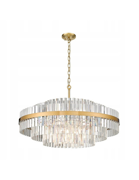 Lampa sufitowa glamour CONSTANTINOPLE z lustrzanymi detalami - elegancja do jadalni i salonu, regulowana wysokość 61-176 cm