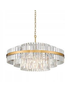 Lampa sufitowa glamour CONSTANTINOPLE z lustrzanymi detalami - elegancja do jadalni i salonu, regulowana wysokość 61-176 cm 2