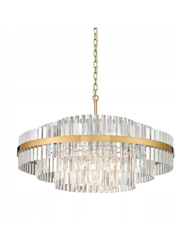 Lampa sufitowa glamour CONSTANTINOPLE z lustrzanymi detalami - elegancja do jadalni i salonu, regulowana wysokość 61-176 cm