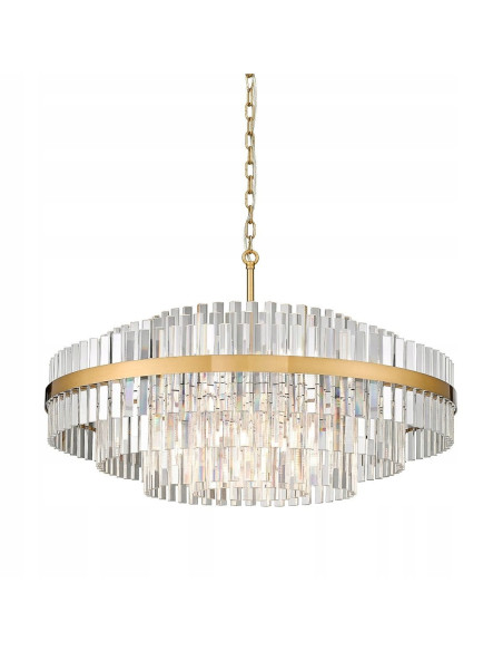 Lampa sufitowa glamour CONSTANTINOPLE z lustrzanymi detalami - elegancja do jadalni i salonu, regulowana wysokość 61-176 cm