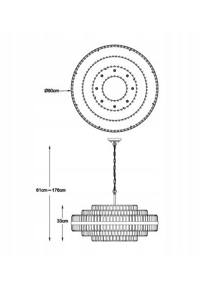 Lampa sufitowa glamour CONSTANTINOPLE z lustrzanymi detalami - elegancja do jadalni i salonu, regulowana wysokość 61-176 cm