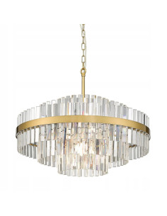 Lampa kryształowa CONSTANTINOPLE 12xG9 28W w złotej oprawie – elegancka dekoracja do salonu i jadalni 2