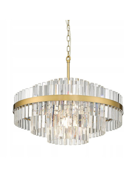 Lampa kryształowa CONSTANTINOPLE 12xG9 28W w złotej oprawie – elegancka dekoracja do salonu i jadalni