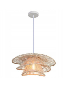Lampa wisząca HIMA z rattanu w stylu skandynawskim – beżowa, 120 cm, elegancka do każdego wnętrza