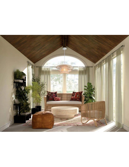 Lampa wisząca HIMA z rattanu w stylu skandynawskim – beżowa, 120 cm, elegancka do każdego wnętrza