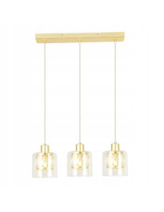 Elegancka lampa wisząca ELMO z kryształowymi kloszami, 3 źródła światła, idealna do jadalni i salonu