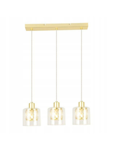 Elegancka lampa wisząca ELMO z kryształowymi kloszami, 3 źródła światła, idealna do jadalni i salonu