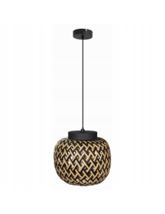 Lampa wisząca ELAINE z bambusa i metalu, 120 cm, czarna, nowoczesny design do biura i salonu 2