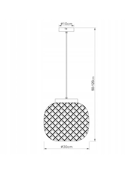 Lampa wisząca ELAINE z bambusa i metalu, 120 cm, czarna, nowoczesny design do biura i salonu