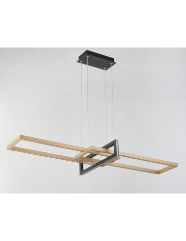 Lampa wisząca Aspen LED w złocie i czerni, nowoczesny design, 3 źródła światła idealna do biura i jadalni