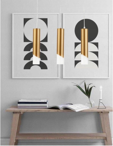 Lampa sufitowa Hardin 3-punktowa w eleganckim złotym kolorze, nowoczesny design do salonu i kuchni