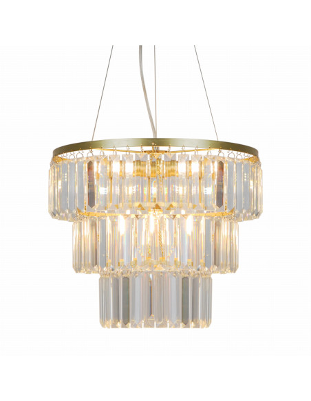 Lampa wisząca TIFANNY E14 z kryształami, metalowa, 4-punktowa, elegancki żyrandol do salonu i jadalni