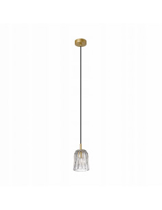 Lampa wisząca Tazza z przezroczystym kloszem i złotym wykończeniem – nowoczesna elegancja do każdego wnętrza