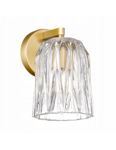 Kinkiet Tazza E14 z przezroczystym kloszem i złotymi akcentami - nowoczesny, elegancki design do każdego wnętrza