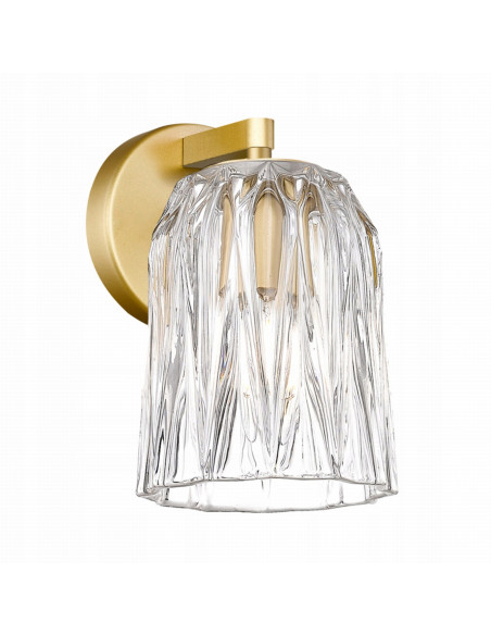 Kinkiet Tazza E14 z przezroczystym kloszem i złotymi akcentami - nowoczesny, elegancki design do każdego wnętrza