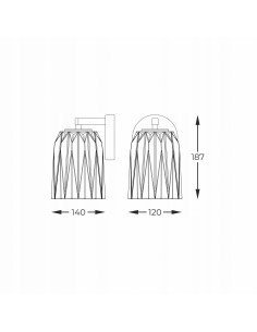 Kinkiet Tazza E14 z przezroczystym kloszem i złotymi akcentami - nowoczesny, elegancki design do każdego wnętrza 2