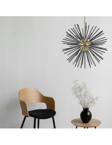 Lampa wisząca Urchin G9 w złocie i czerni – nowoczesny akcent z efektem fajerwerków do eleganckich wnętrz