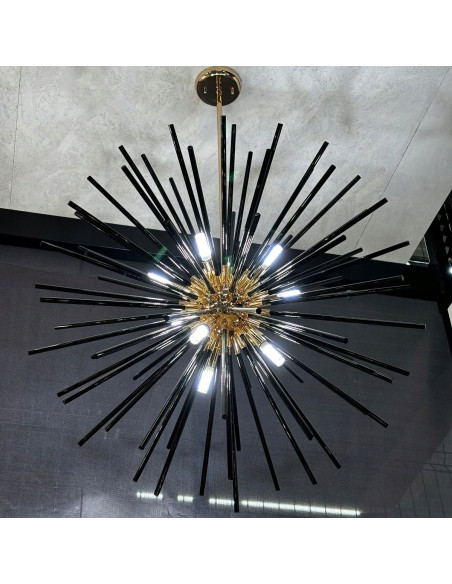 Lampa wisząca Urchin G9 w złocie i czerni – nowoczesny akcent z efektem fajerwerków do eleganckich wnętrz