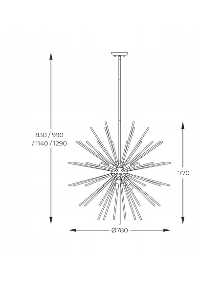 Lampa wisząca Urchin G9 w złocie i czerni – nowoczesny akcent z efektem fajerwerków do eleganckich wnętrz