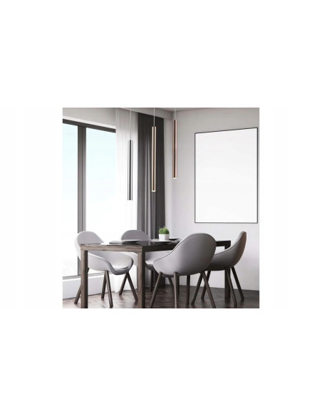 Lampa wisząca LOYA LED miedziana, cylindryczna, nowoczesne oświetlenie do biura i jadalni, 140 cm wysokości