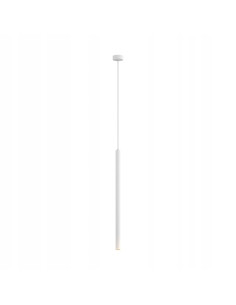 Lampa wisząca LOYA – nowoczesne oświetlenie LED w bieli, regulowana wysokość, 450 lumenów do salonu i kuchni.