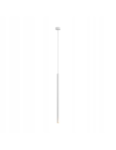 Lampa wisząca LOYA – nowoczesne oświetlenie LED w bieli, regulowana wysokość, 450 lumenów do salonu i kuchni.