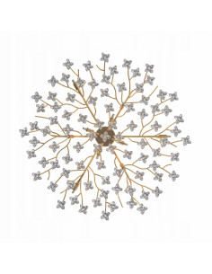 Lampa wisząca CINDY z drewnianym akcentem i złotymi detalami – elegancki element do salonu, jadalni i biura. 2