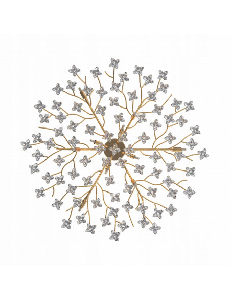 Lampa wisząca CINDY z drewnianym akcentem i złotymi detalami – elegancki element do salonu, jadalni i biura.