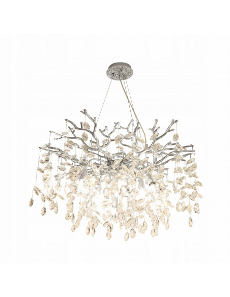 Lampa wisząca CINDY – elegancka lampa w kształcie gałęzi płaczącej wierzby w chromowanej oprawie do nowoczesnych wnętrz.